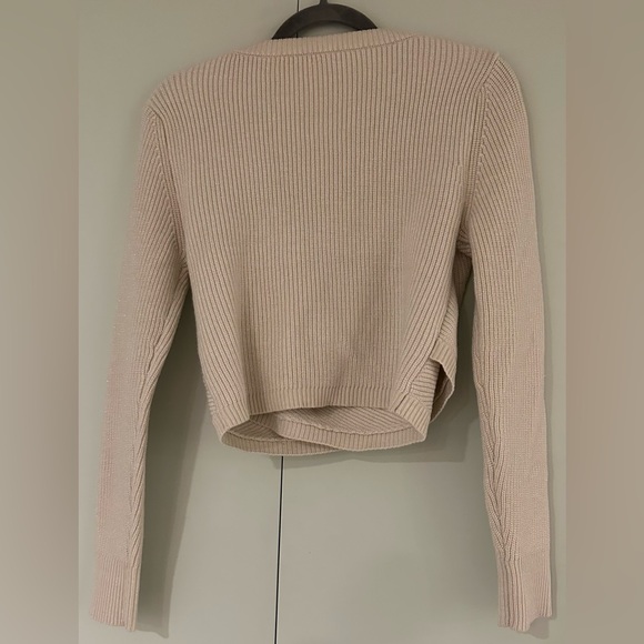 NEW RACHEL ZOE Size M Cream Satin Maxi Dress with Knit Criss Cross Sweater - Picture 7 of 13